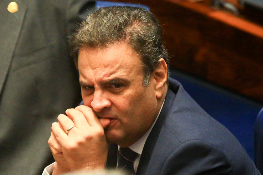 Brasília(DF), 25/08/2016 - Aécio Neves - Primeiro dia do julgamento do impeachment da presidente Dilma Roussef no Senado Federal. Foto: Rafaela Felicciano/Metrópoles