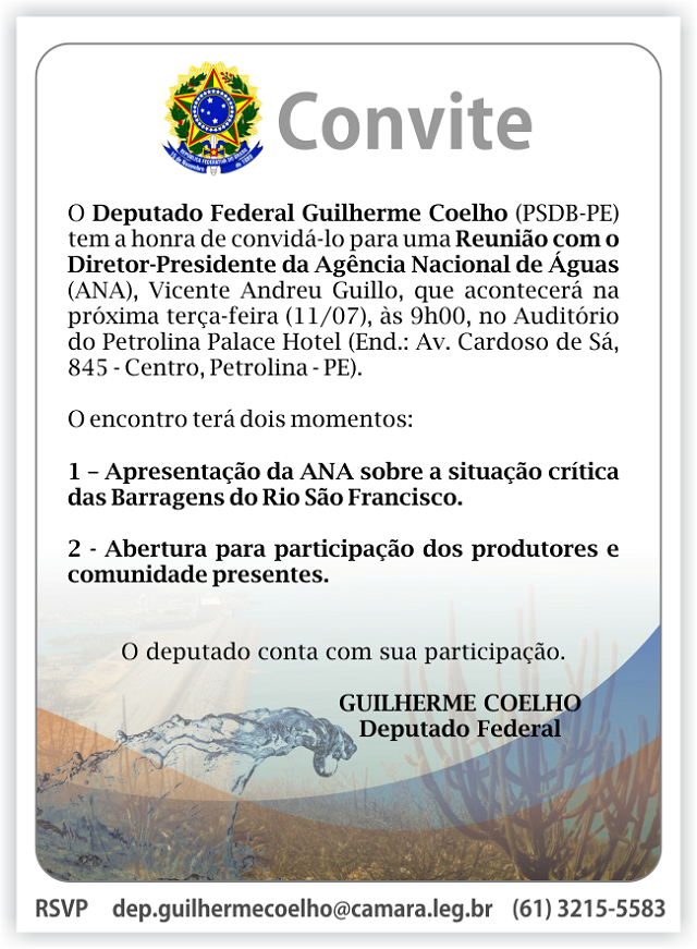 CONVITE - Reunião presidente ANA