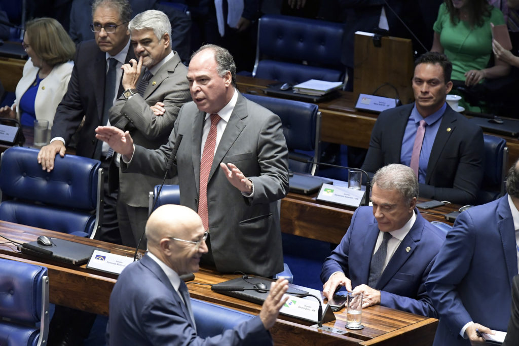 Plenário do Senado durante terceira reunião preparatória destinada a eleger os demais integrantes da Mesa do Senado Federal para 56ª Legislatura. Em pronunciamento, senador Fernando Bezerra Coelho (MDB-PE). Foto: Waldemir Barreto/Agência Senado