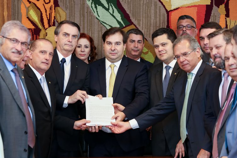 (Brasília - DF, 20/02/2019) Presidente da República, Jair Bolsonaro durante entrega da PEC da nova Previdência Social.                                    Foto: Marcos Corrêa/PR